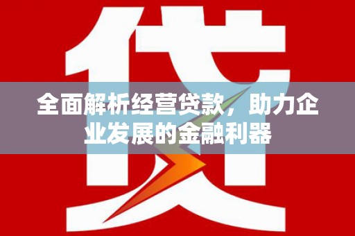 芷江全面解析经营贷款，助力企业发展的金融利器