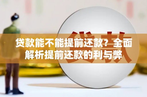 芷江贷款能不能提前还款？全面解析提前还款的利与弊