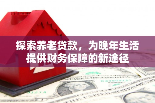 芷江探索养老贷款，为晚年生活提供财务保障的新途径