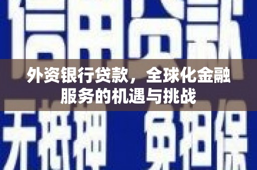 芷江外资银行贷款，全球化金融服务的机遇与挑战