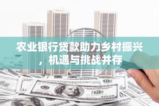 芷江农业银行贷款助力乡村振兴，机遇与挑战并存