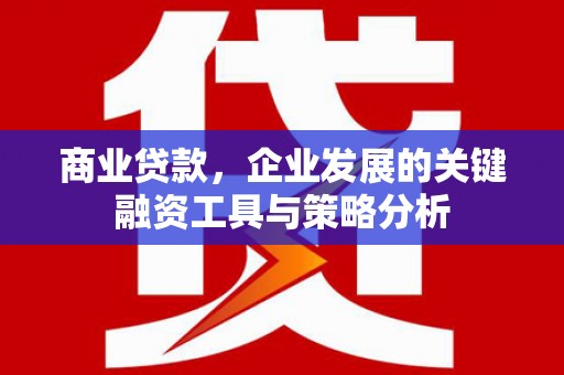 芷江商业贷款，企业发展的关键融资工具与策略分析