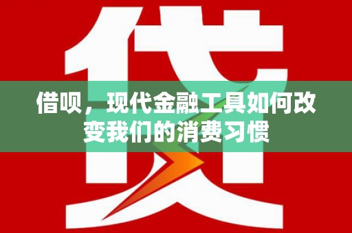 芷江借呗，现代金融工具如何改变我们的消费习惯