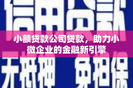 芷江小额贷款公司贷款，助力小微企业的金融新引擎