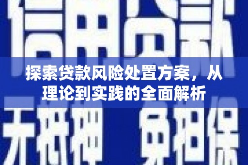芷江探索贷款风险处置方案，从理论到实践的全面解析