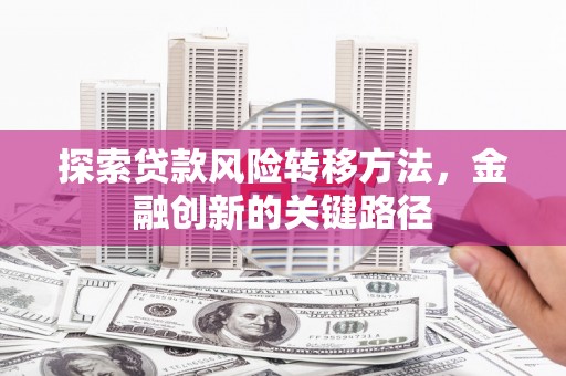 芷江探索贷款风险转移方法，金融创新的关键路径