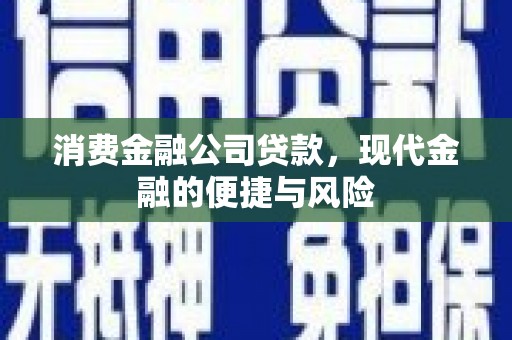 芷江消费金融公司贷款，现代金融的便捷与风险